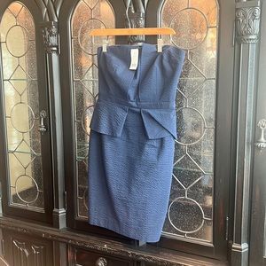 NWT Banana Republic Seersucker Strapless Navy Mini Dress 4